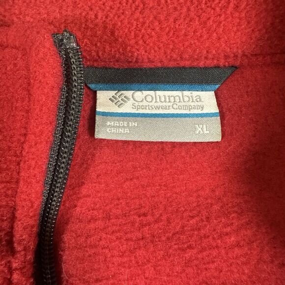 Columbia Sweatshirt Mens XL Red Zip Up Schacket Fleece‎ Outdoors - Picture 3 of 10